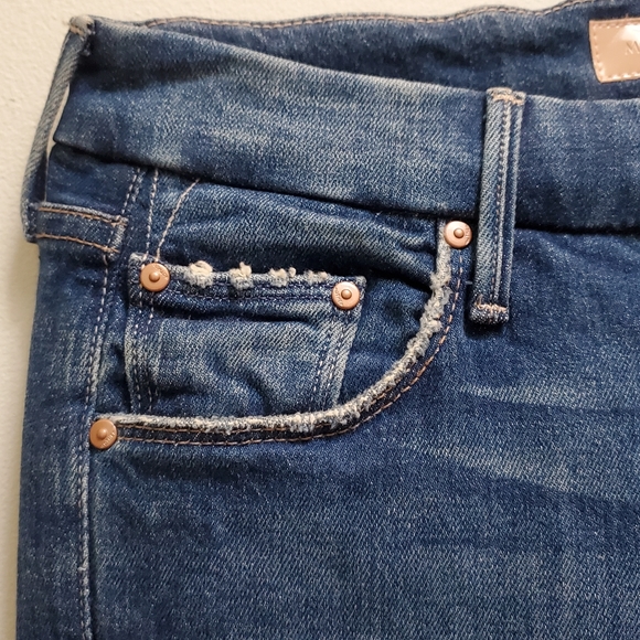 NWT MOTHER THE LOOKER 1001-624 Mid Rise Skinny Jeans Where's My Mind Blue Sz 24 - Picture 8 of 17